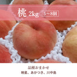 桃 【伊達農園】 品種お任せ 暁星 あかつき 川中島 2kg 5～8個 もも 福島県 伊達市 《7/中旬～7/下旬より出荷》