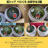 スイカ 小玉スイカ 【KSK出荷組合】 紅トップ べにくろ L 好きな2個 3.2～3.6kg 食べ比べ 贈答用 茨城県筑西市 すいか 小玉 母の日 《5/6～5/中旬より出荷》
