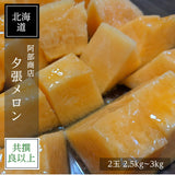 メロン 【阿部商店】 夕張メロン 贈答用 共撰 良品以上 2玉 2.5～3kg お中元 御中元 プレゼント ギフト 北海道 《7/上旬～7/中旬出荷》