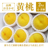 桃 【結城農園】 黄桃 2㎏ 4～8玉 品種おまかせ 山形県産 《8/中旬～9/上旬より出荷》